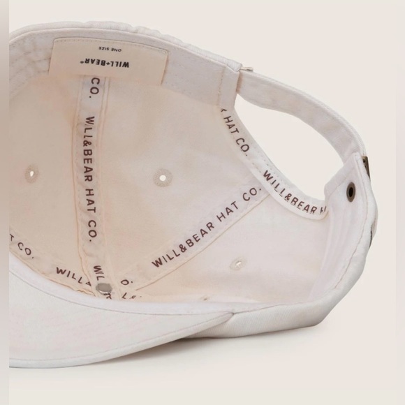 WILL + BEAR Riley Bone White Vintage Dad 
White Cap with 'More Trees' Embroidery - Picture 3 of 9